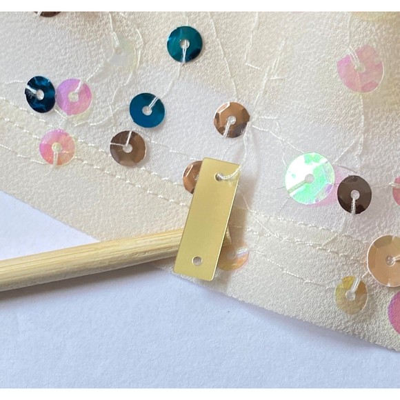 Express Tank Top Womens Small Cream with Multicolor Sequins Front Lined READ - Picture 4 of 12